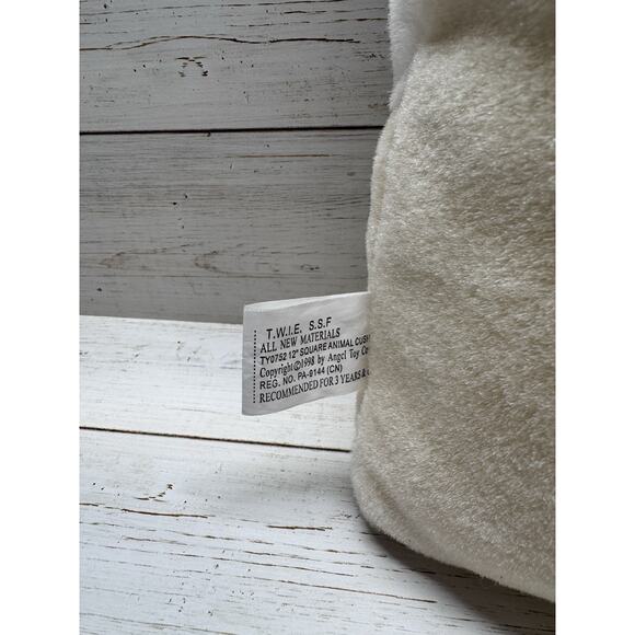 T.W.I.E. brown Tabby Cat Plush Pillow 12" RARE 1998 VTG Angel Toy Corp Square - Picture 6 of 7